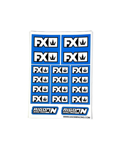 Stickers sheet FX Blue Size A6 - AIGOIN RACING - AR3071
