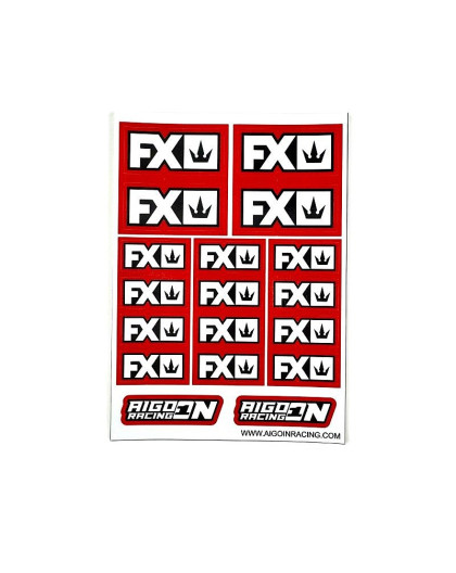 Stickers sheet FX Red Size A6 - AIGOIN RACING - AR3070