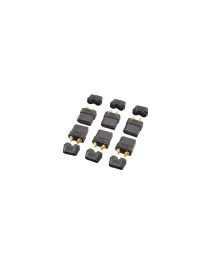 XT-90 BLACK FEMALE CONNECTORS (6PC) - CENTRO - C0356