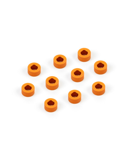 ALU SHIM 3x6x3.0MM - ORANGE (10) - 303125-O - XRAY