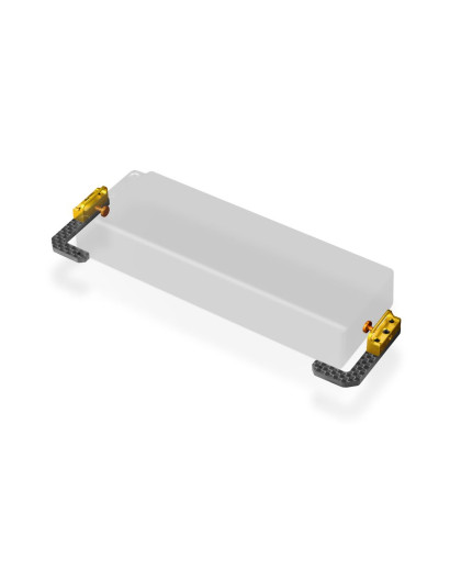 T4'19 GRAPHITE + BRASS FULLY ADJUSTABLE BATTERY HOLDER - 306198 - XRA