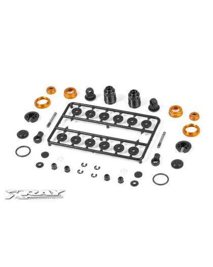 Jeu complet amortisseurs orange T4 (2) - XRAY - 308307-O