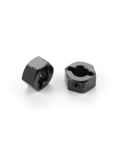 "ALU WHEEL HUB 12MM - OFFSET ""+0.75MM"" - BLACK (2) - 335252 - XRAY"
