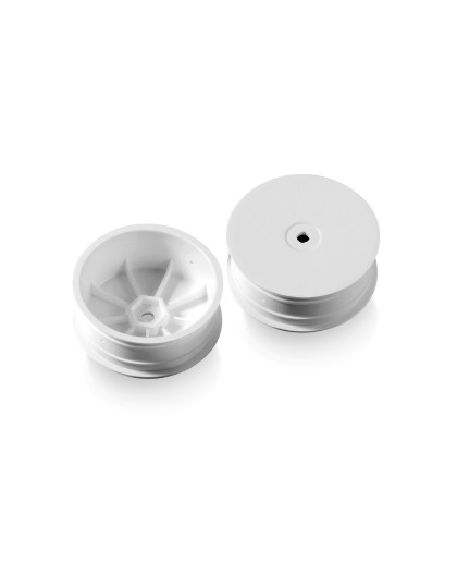 4WD FRONT WHEEL WITH 12MM HEX - WHITE - HARD (2) - XRAY - 369912-H