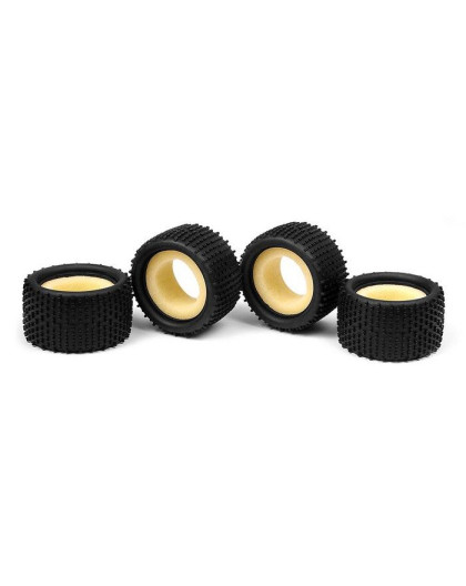 MICRO MONSTER TRUCK TIRE & INSERT - THRAX (4+4) - 389620 - XRAY