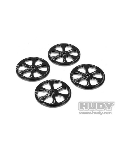 Alu Set-Up Wheel For 1/10 Rubber Tires (4) - HUDY - 109370