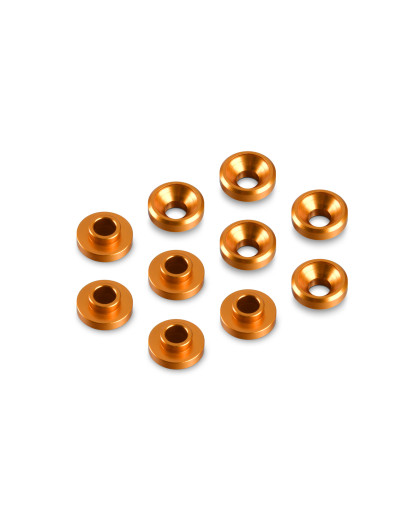 Rondelles de fixation servo - Orange (10) - HUDY - 296509-O