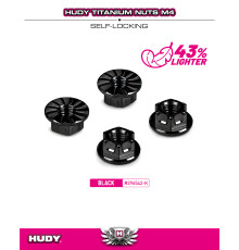Ecrous de roue M4 titane - Noir (4) - HUDY - 296542-K