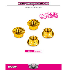 Ecrous de roue M4 titane - Or (4) - HUDY - 296542-Y