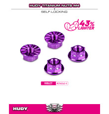 Ecrous de roue M4 titane - Violet (4) - HUDY - 296542-V
