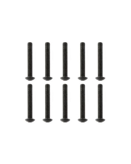 TEAM CORALLY - STEEL SCREWS M3 X 20MM - HEX BUTTON HEAD - 10 - C-3010