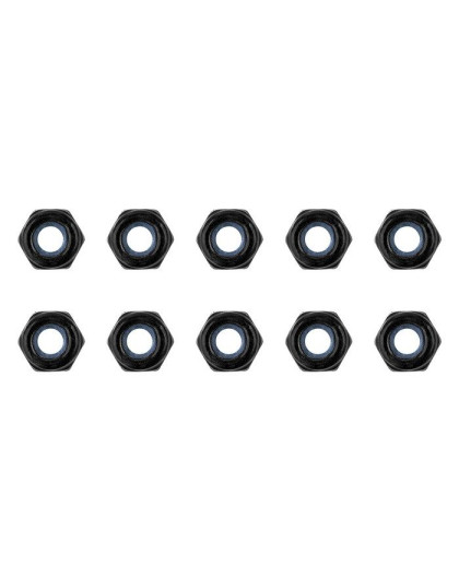 TEAM CORALLY - STEEL NYLSTOP N UT M2.5 - BLACK COATED - 10 PC - C-310