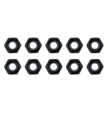 TEAM CORALLY - STEEL NYLSTOP NUT M3 - BLACK COATED - 10 PCS - C-31002