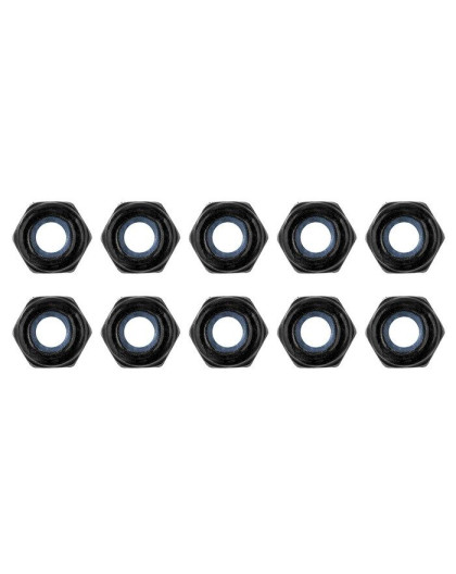 TEAM CORALLY - STEEL NYLSTOP NUT M4 - BLACK COATED - 10 PCS - C-31003