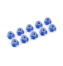 TEAM CORALLY - ALUMINIUM NYLST OP NUT - M5 - FLANGED - BLUE - - C-311