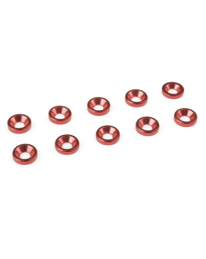 Rondelle alu FHC M3 Rouge - 10 pcs - CORALLY - C-31205