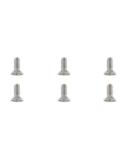 TEAM CORALLY - TITANIUM SCREWS M3 X 8MM - HEX FLAT HEAD - 6 - C-34012