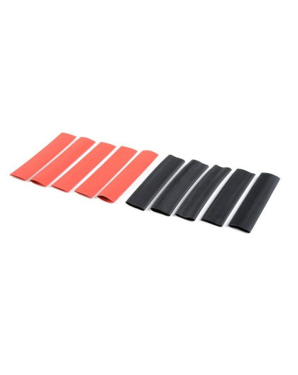 TEAM CORALLY - SHRINK TUBING - 9.5MM - RED + BLACK - 10 PCS - C-50224