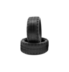Pair Of 110 Tyres Carpet 4Wd Soft/Med Front LP - HOT RACE - 003-0421