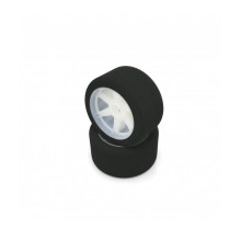 Pneus piste 1/8 avant 66mm 35 Shore sur jantes light (2) - HOT RACE