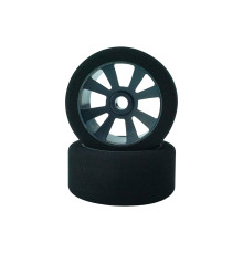 Pneus PanCar 1/10 Avant 37 Shore sur jantes noires (2) - HOT RACE