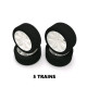 5 trains pneus piste 1/10 jantes blanches FFVRC - HOT RACE