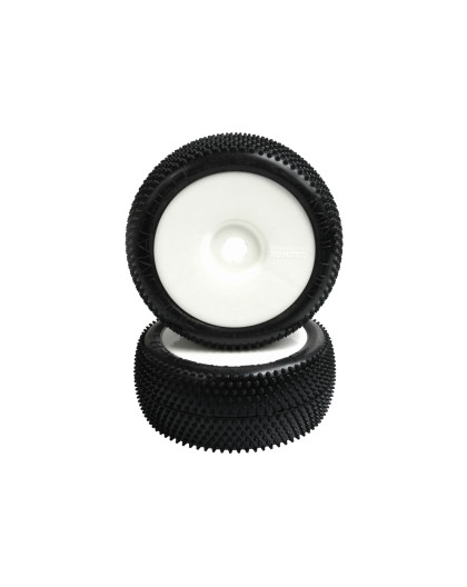 Pneus TT 1/8 Mini Pin Jaune collés sur jantes (2) -SCHUMACHER - U6724