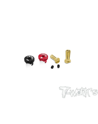 Connecteurs Noir/Rouge + PK 5mm Long (2+2) - T-WORKS - EA-040-5BRL