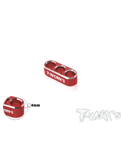 Passe fils 3 trous 4mm (14awg) Rouge - T-WORKS - EA-046-B4-R