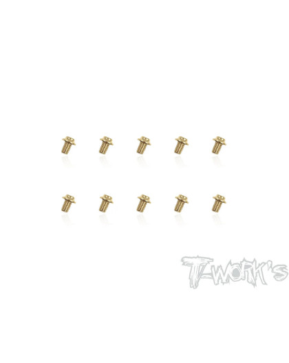 3mmx4mm Gold Steel Ufo Screws (10Pcs) - T-WORKS - GSS-304U