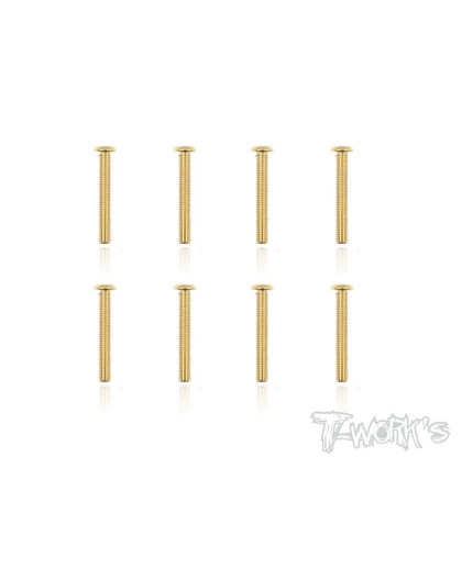3mmx20mm Gold Button Head Screws (8Pcs) - T-WORKS - GSS-320B