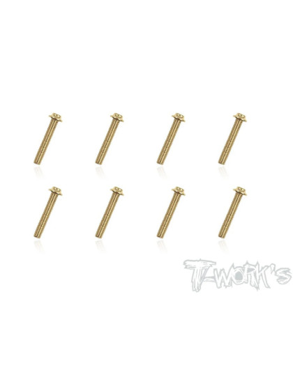 Vis Acier Traitées GOLD Tête UFO 3x18mm (10) - T-WORKS - GSS-318U