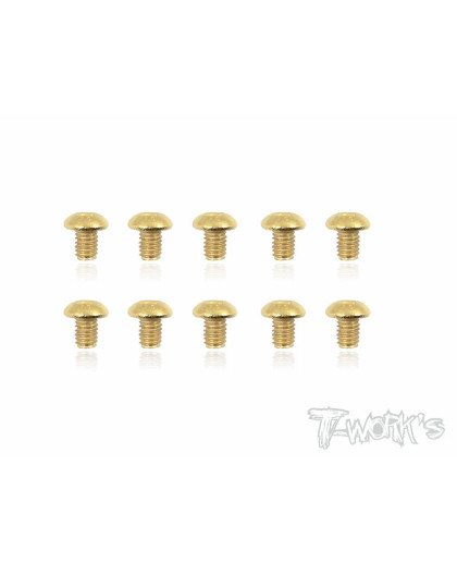 4mmx6mm Gold Button Head Screws (10Pcs) - T-WORKS - GSS-406B