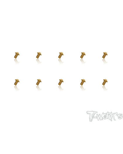 Vis Acier Traitées GOLD Tête UFO 4x8mm (10) - T-WORKS - GSS-408U