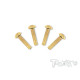 4mmx18mm Gold Steel Button Head Screws (4Pcs) - T-WORKS - GSS-418B