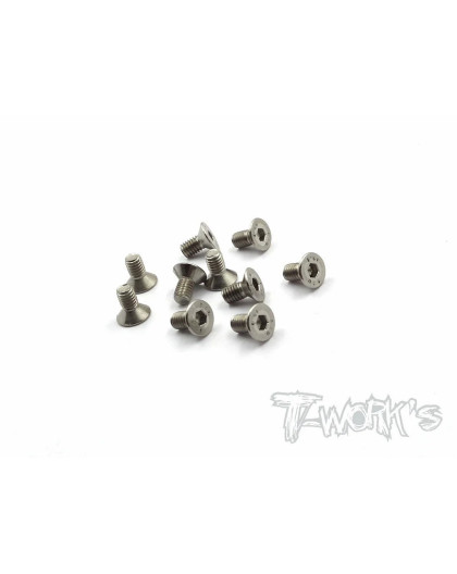 Vis Acier Traitées NICKEL FHC 3x6mm (10) - T-WORKS - NSS-306C