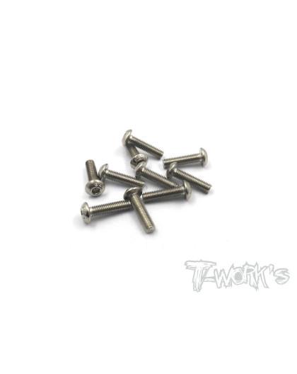 3mmx12mm Nickel Button Head Screw (10Pcs) - T-WORKS - NSS-312B