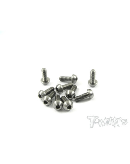 4mmx8mm Nickel Button Head Screw (10Pcs) - T-WORKS - NSS-408B