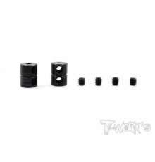 Double Lock 2mm Bore Collar Ver.2 (Black) 2Pcs. - T-WORKS - TA-108BK