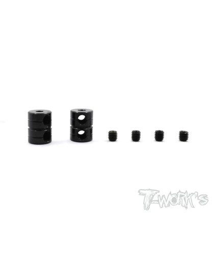 Double Lock 2mm Bore Collar Ver.2 (Black) 2Pcs. - T-WORKS - TA-108BK