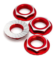 Lockdown 17mm Wheel Nuts - 4pcs - Red - 1UP - 1UP-87015