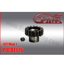 Pignon moteur acier 16 dents M1.0 - D5.0mm - OPTIMA - POCBE016