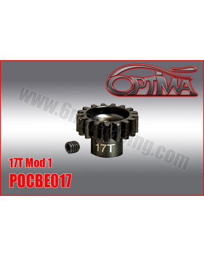 Pignon moteur acier 17 dents M1.0 - D5.0mm - OPTIMA - POCBE017