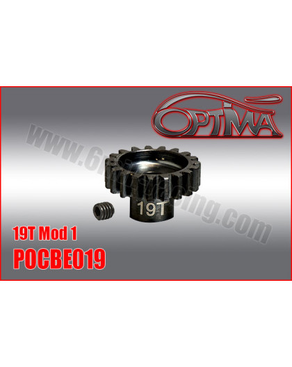 19t 1/8th Pinion 5mm Bore Mod 1 - OPTIMA - POCBE019