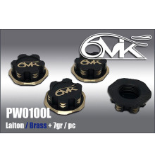 Ecrous de roues borgnes laiton - Noir/Or (4) - 6MIK - PW0100L