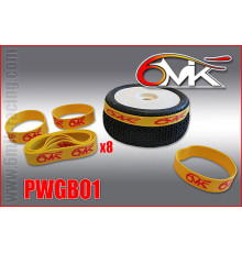 Elastiques de collage pour TT 1/10 et TT 1/8 (8) - 6MIK - PWGB01