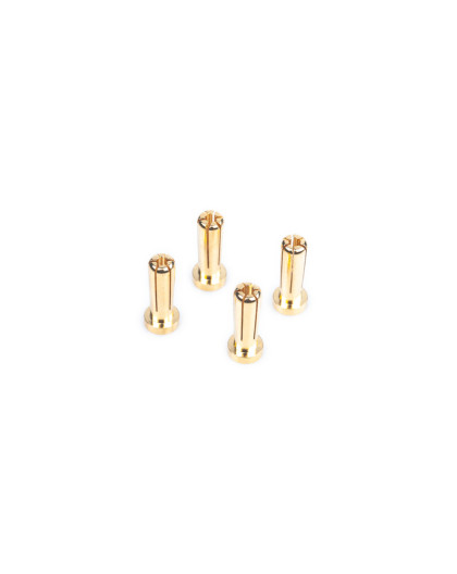 5mm Gold Connectors - Worksteam - 18mm Length (4 Pcs.) - LRP - 499306