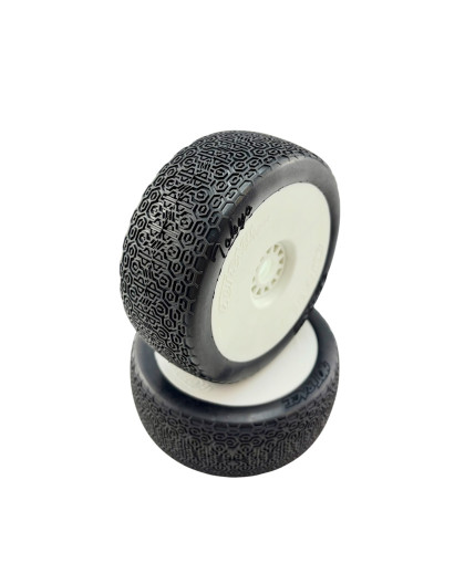 Pneus TT 1/8 Tokyo SuperSoft collés sur jantes (2) - 001-1013