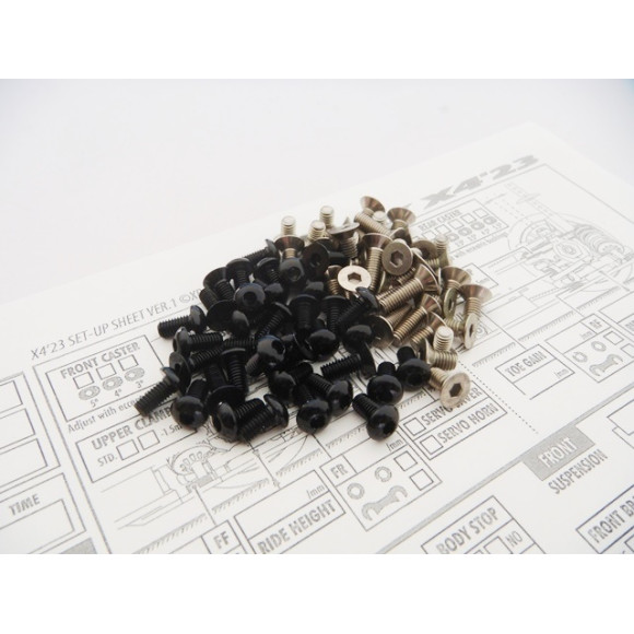 Kit visserie titane/alu hexagonale Noir X4'23 - HIRO SEIKO - 48851