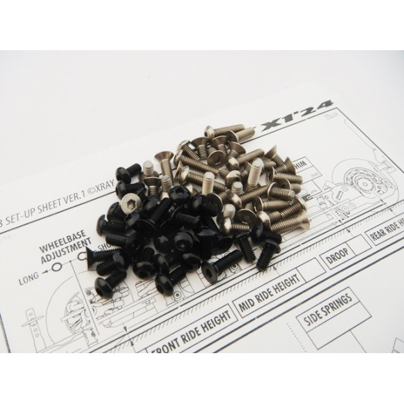 Kit visserie titane/alu hexagonale Noir X1'24 - HIRO SEIKO - 48909